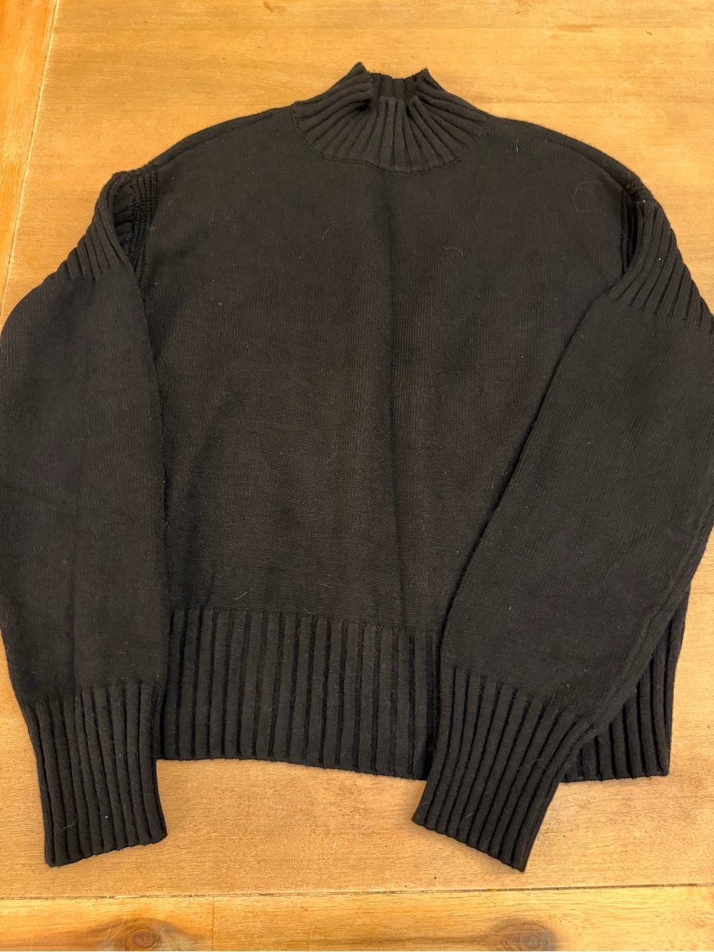 Cyrus Black Ribbed Turtleneck Sweater